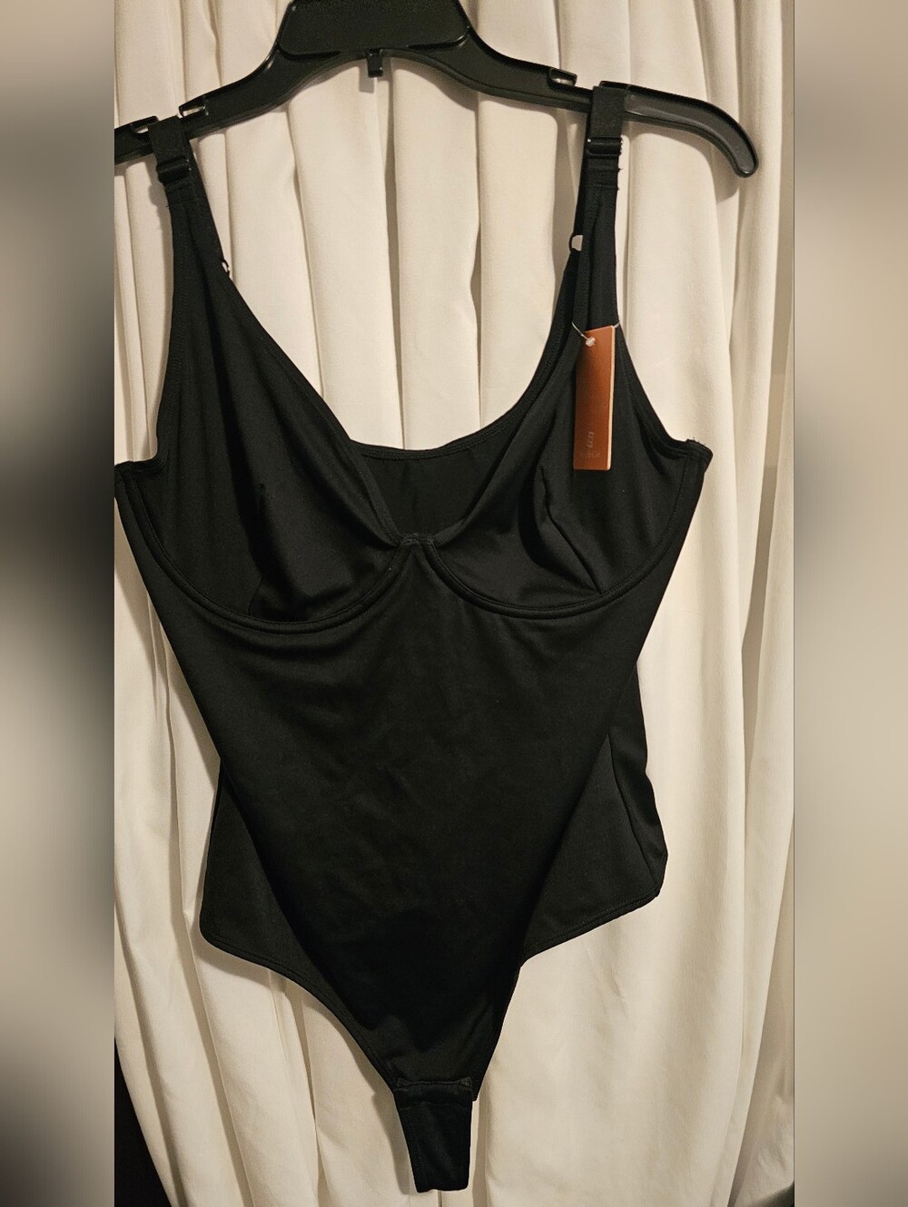 Black Women's Bodysuit with Underwire Support